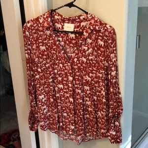 Maeve by Anthropologie animal print blouse